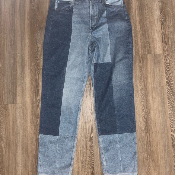 rag & bone Women's Miramar “sweatpant” Patchwork Straight Jeans - Picture 2 of 7